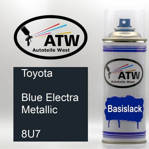 Toyota, Blue Electra Metallic, 8U7: 400ml Sprühdose, von ATW Autoteile West.